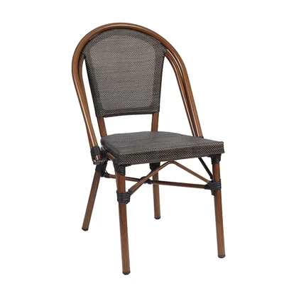 Scaune de sufragerie de exterior din aluminiu cu plasă Teslin neagră